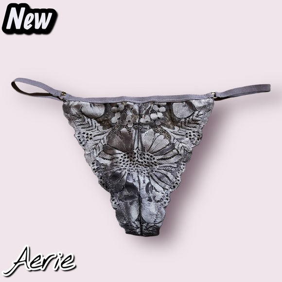 aerie Other - New Aerie Lace Thong – Mauve Floral, Size L